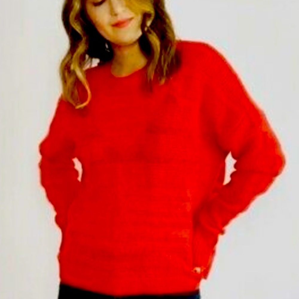 Intermix Wool Mohair Blend Sweater Semi Sheer Stripe